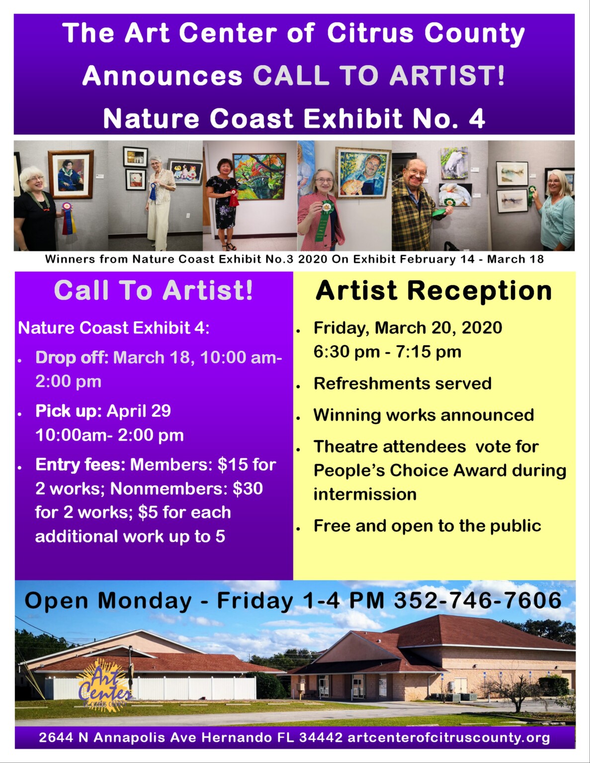 Call To Artist Nature Coast Exhibit 4 Drop Off March 18 1000 Am 2
