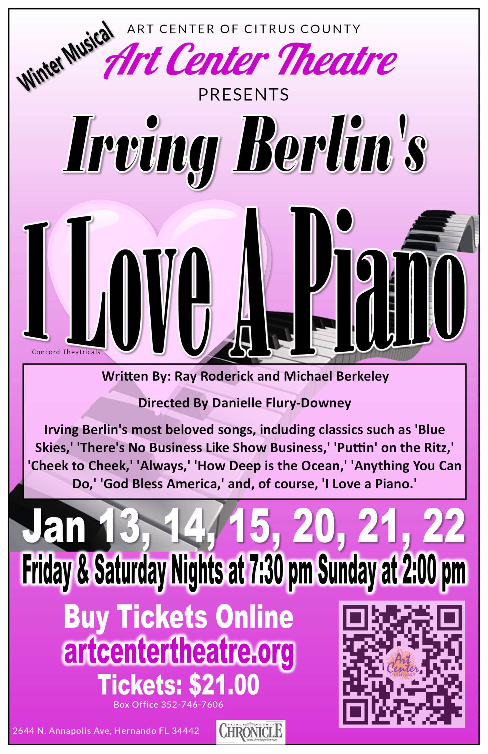 Art Center Theatre Presents: Irving Berlin’s I Love a Piano