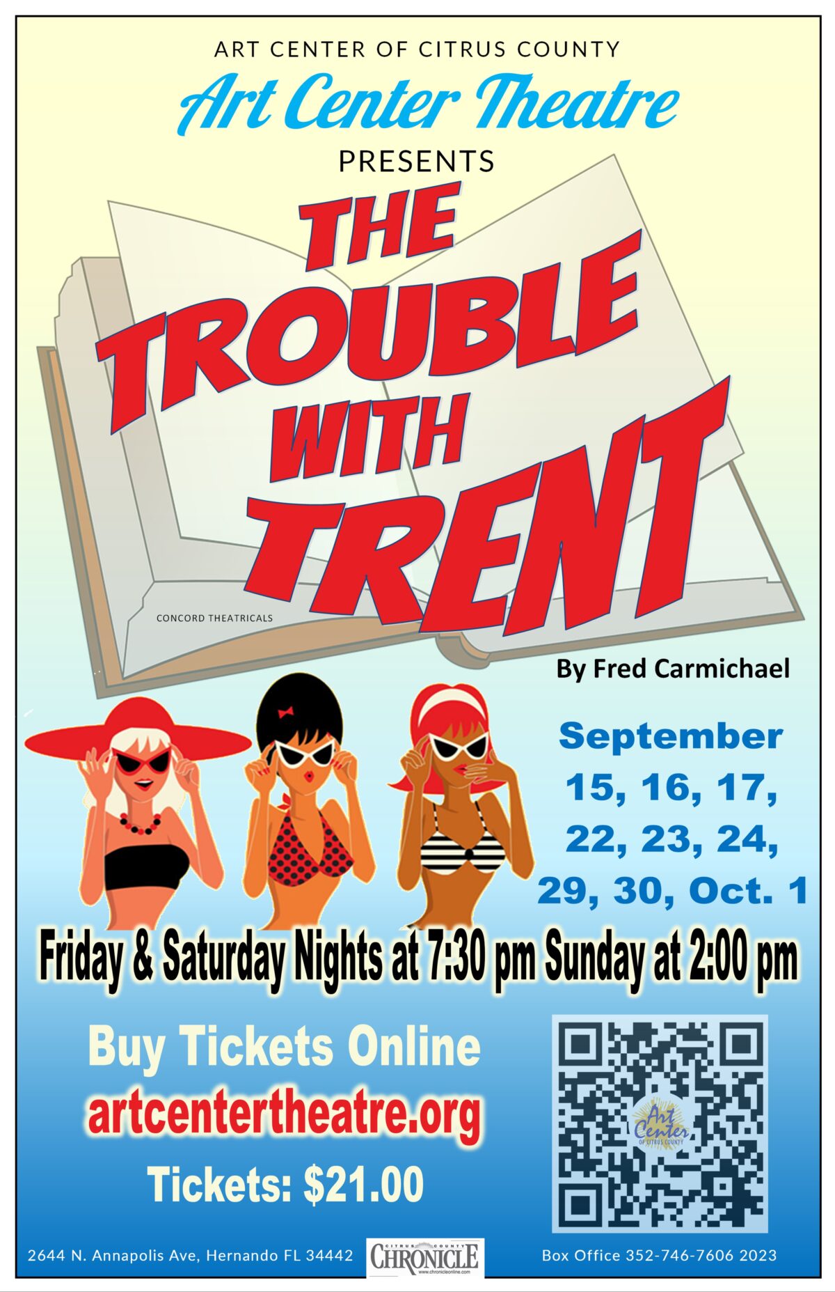 Art Center Theatre Presents: The Trouble With Trent Sept.15- Oct.1