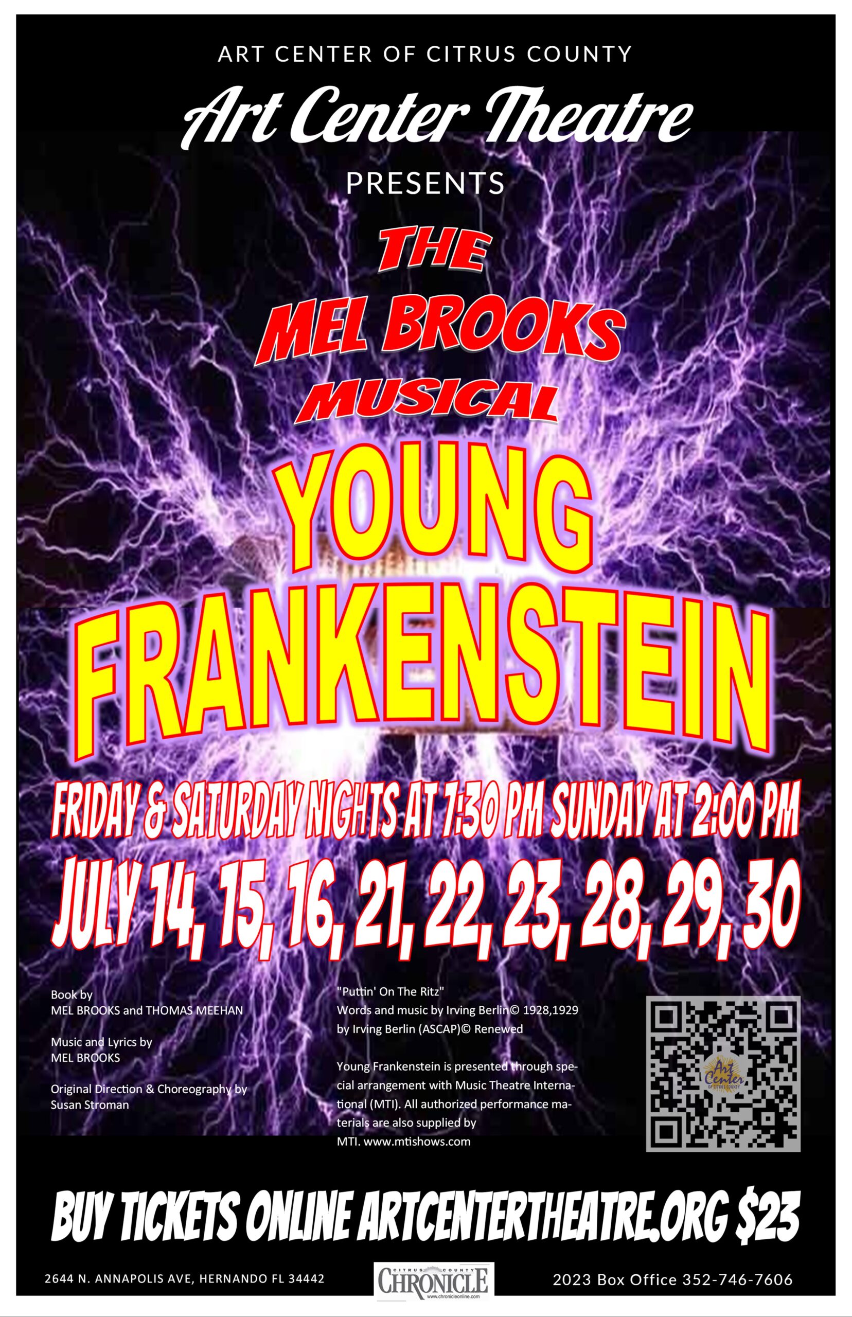 Art Center Theatre Presents: The Mel Brooks Musical Young Frankenstein