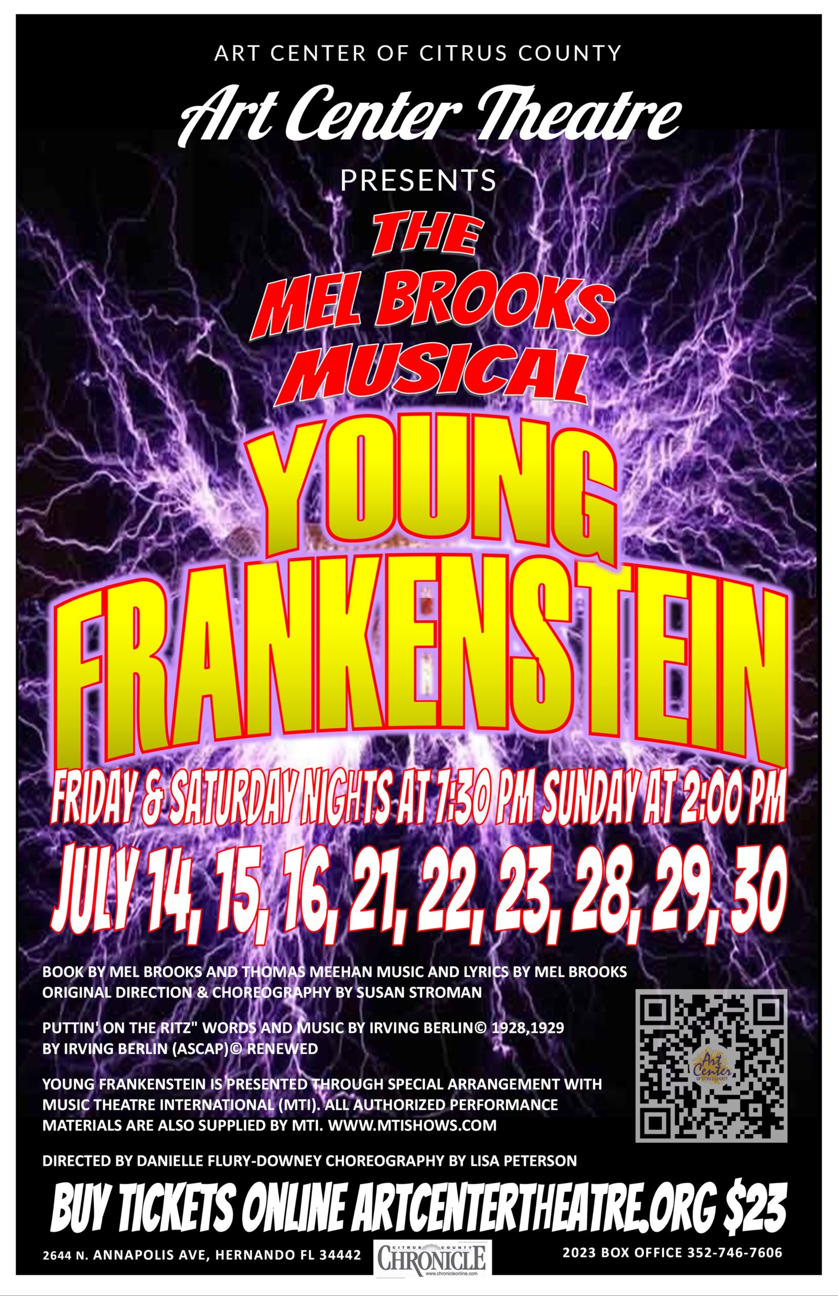 Art Center Theatre Presents: Mel Brooks Musical: Young Frankenstein