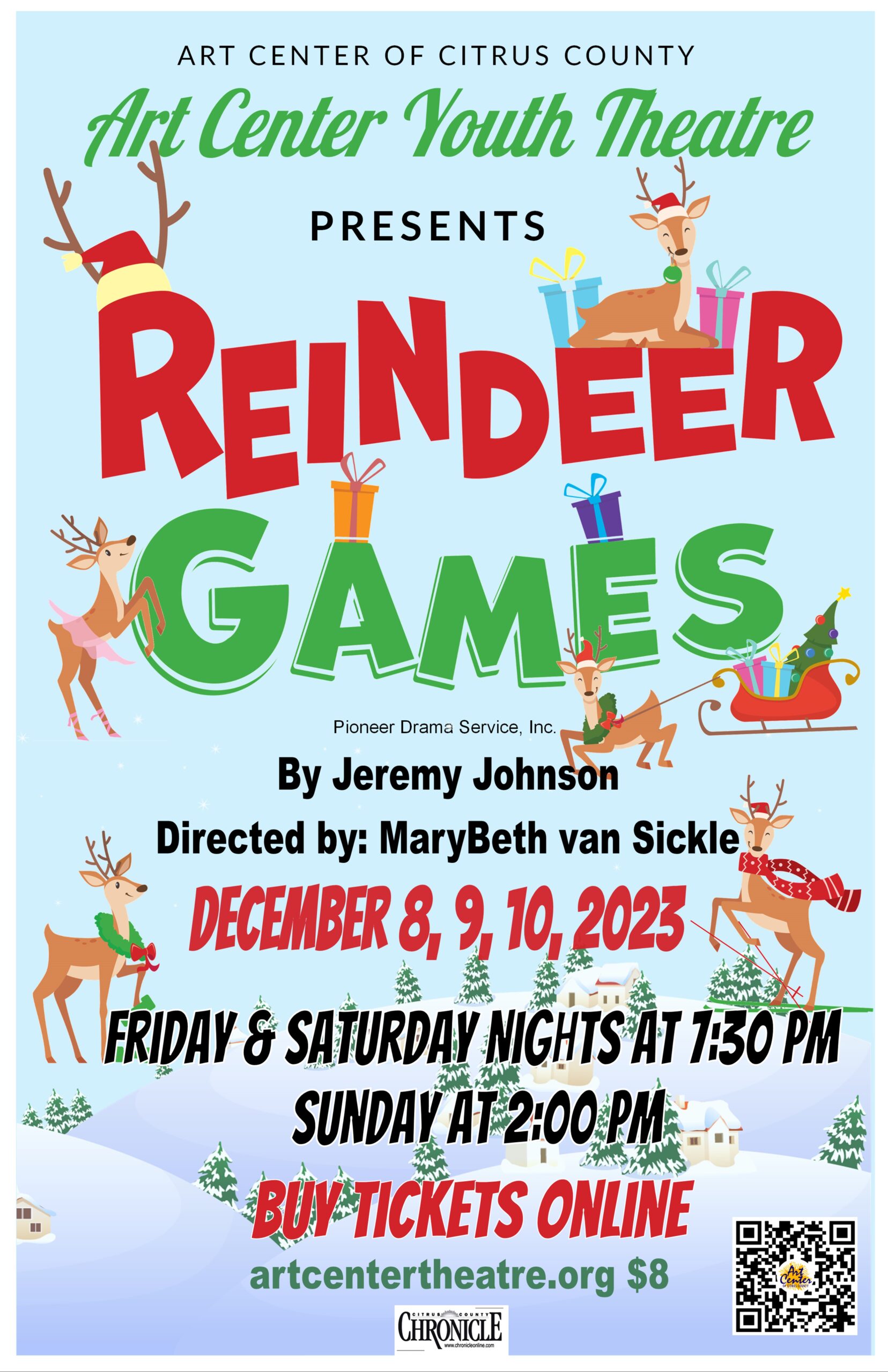 Art Center Youth Theatre Presents: Reindeer Games Dec. 8, 9, 10