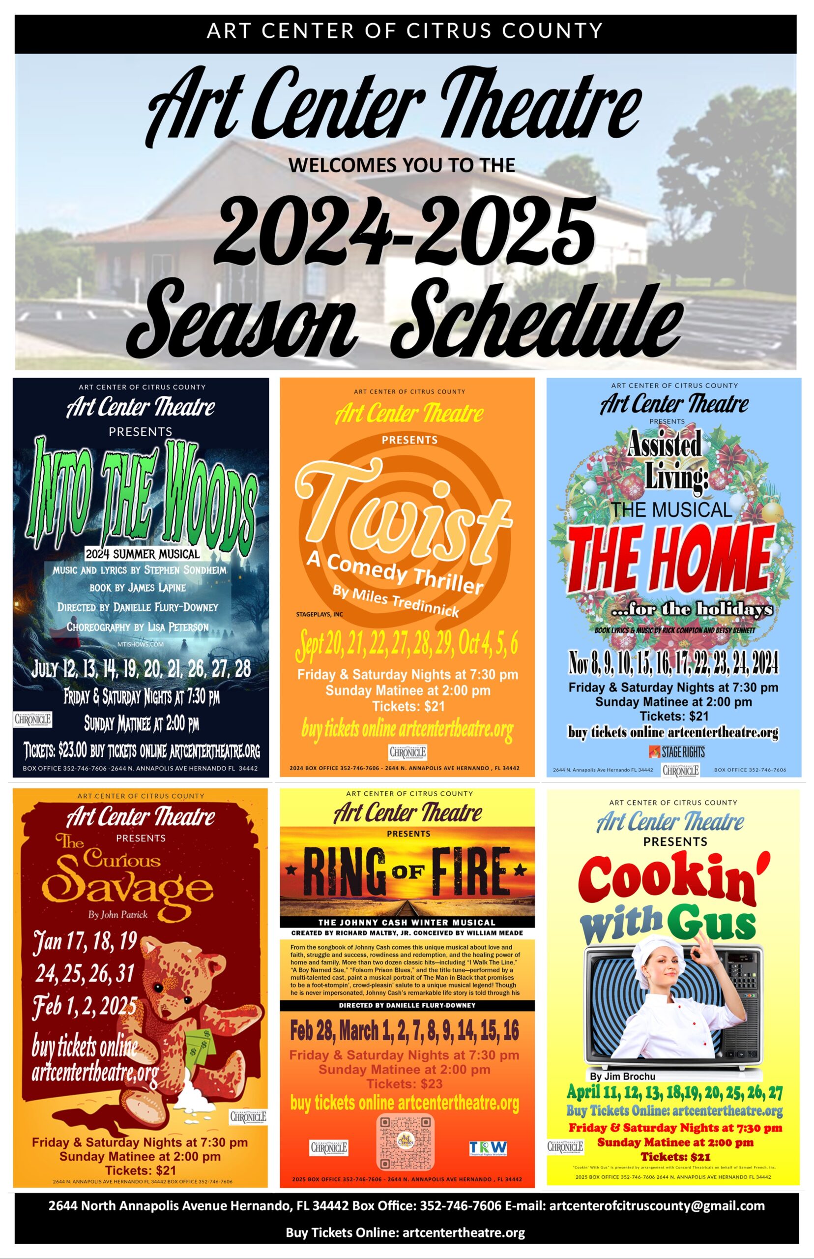 Announcing The: Art Center Theatre 2024-2025 Season Schedule