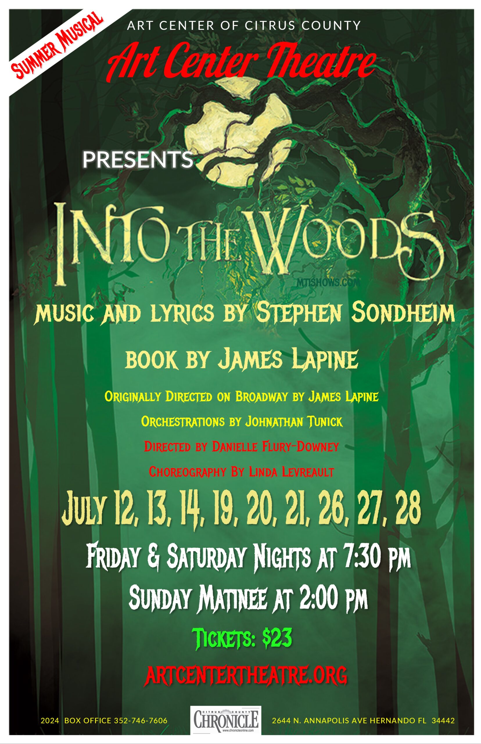 Art Center Theatre Presents: Into The Woods, July 2024