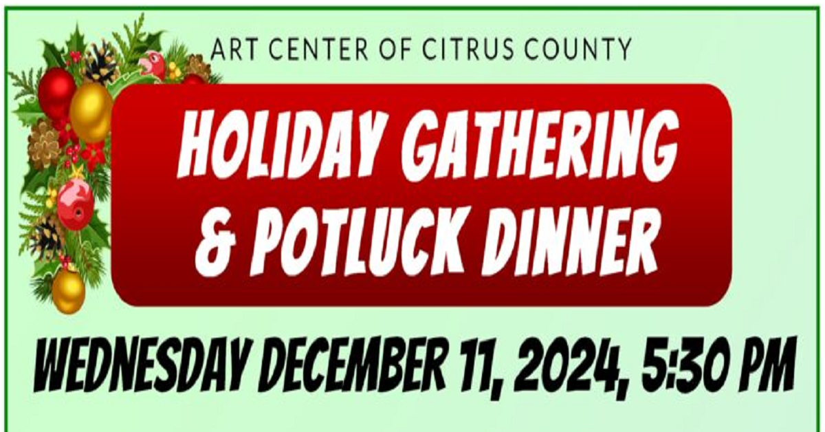 Holiday Gathering & Potluck Dinner Wednesday December 11, 2024, 5:30 pm