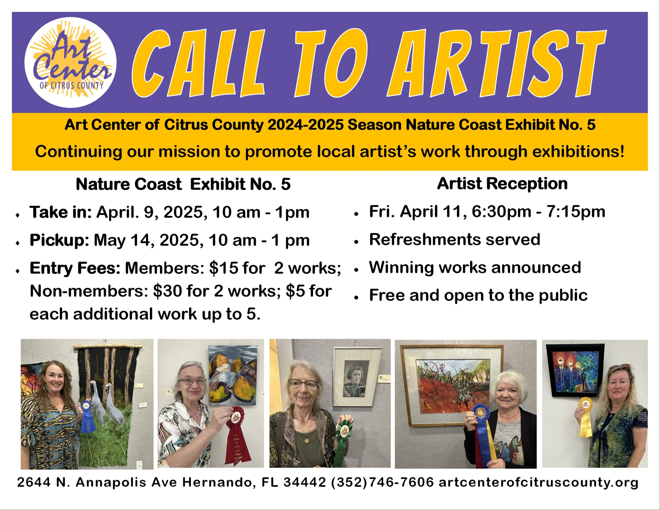 Call to Artists Nature Coast Exhibit No.5 April 9, 2025